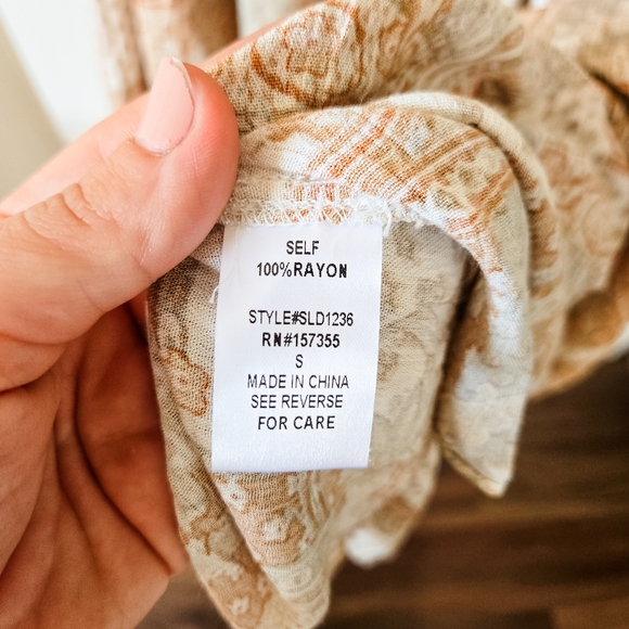 Carly Jean Los Angeles Janessa Long Tiered Maxi Dress in Taupe, Rust and Brown - Picture 10 of 13